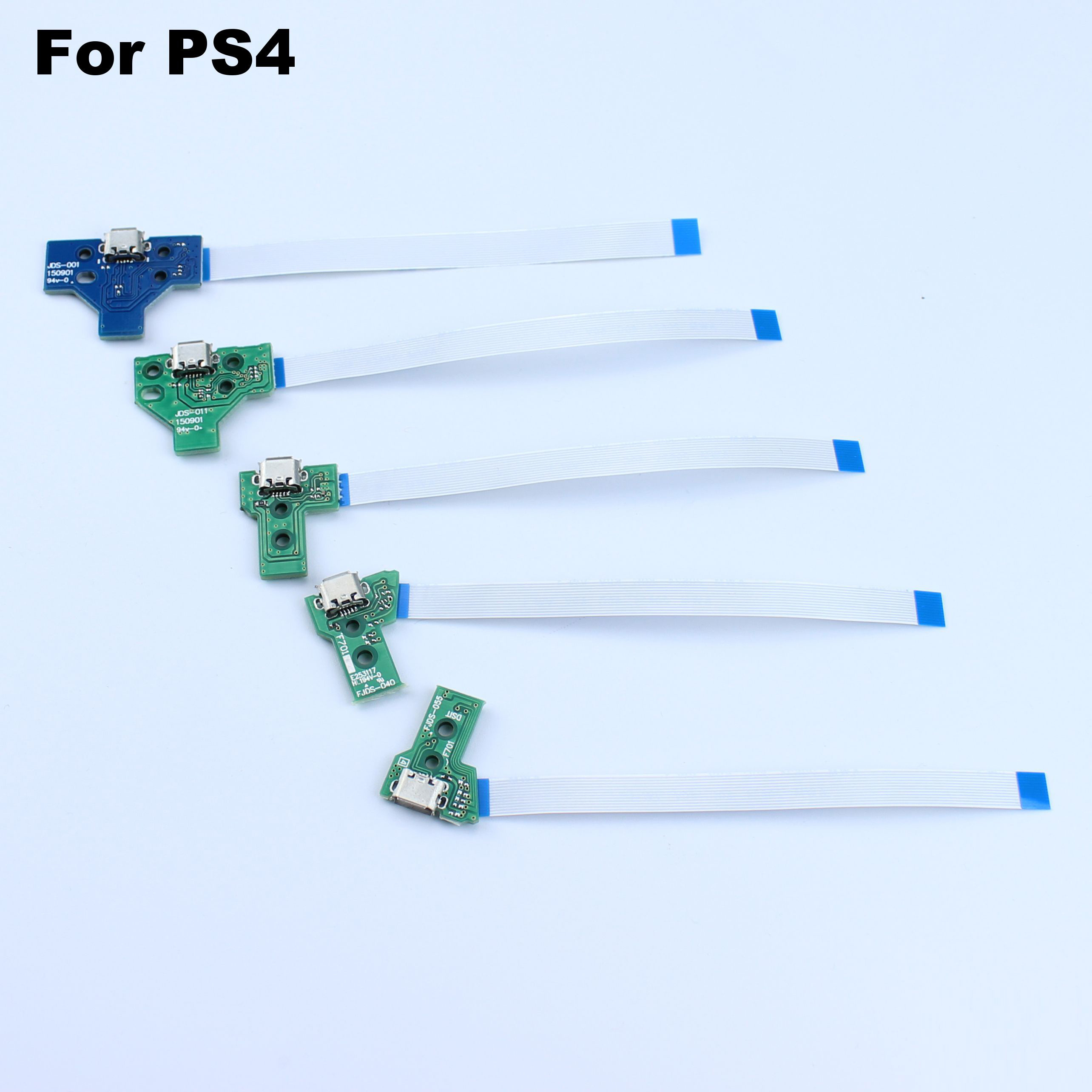 RTS Charging Socket Port Circuit Board for PS4 Pro Slim Controller JDS 001 011 030 040 055 with 12 14 pin power flex