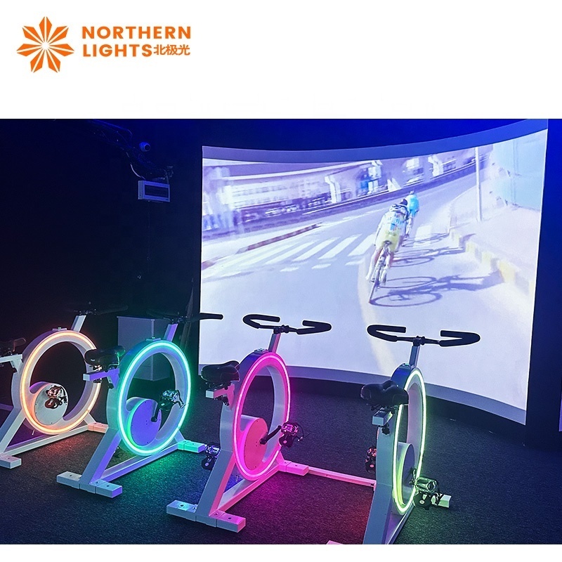 indoor spinning interactive 3d naked eye holographic interactive projection sports fitness equipment Dynamic bike