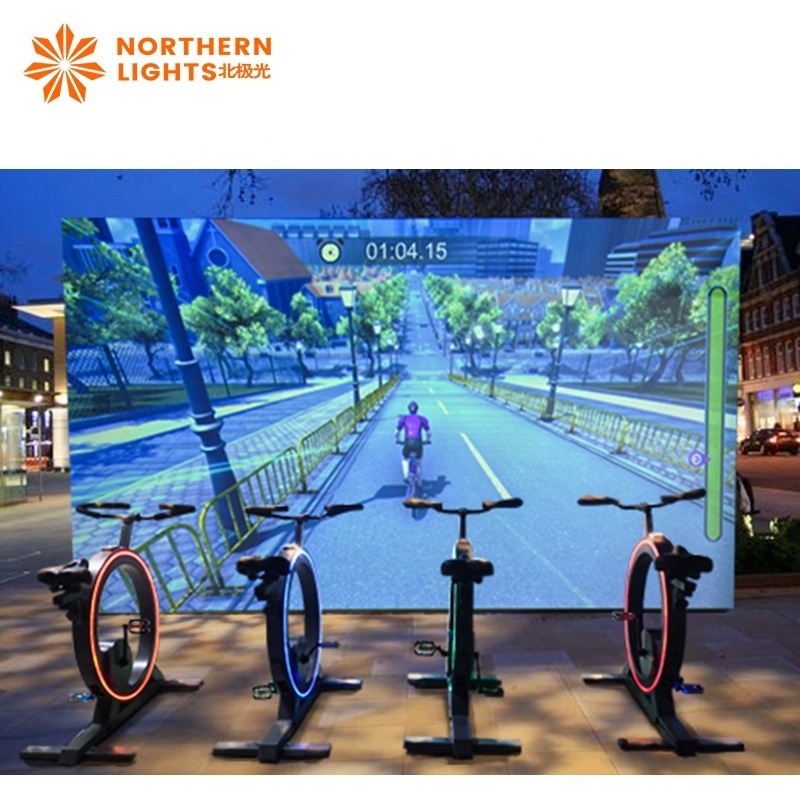 indoor spinning interactive 3d naked eye holographic interactive projection sports fitness equipment Dynamic bike