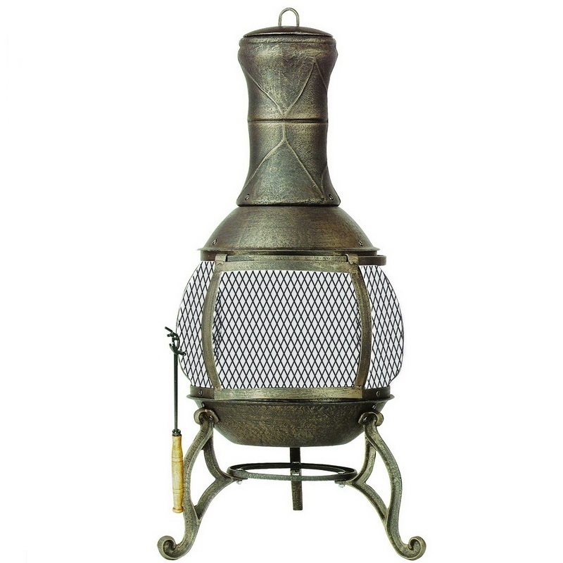 Chimenea Fire Pit Garden Heating Charcoal Fire Stove Antique Cast Iron Outdoor Fire Pit Metal Chimenea