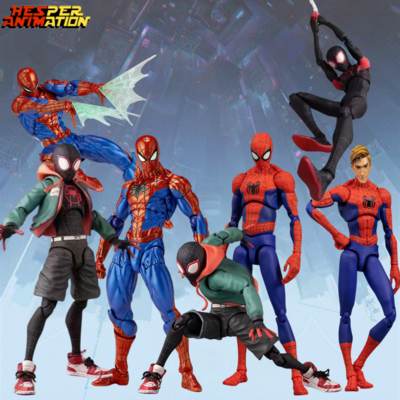 2023 New 3 Styles Spider Figure Movie Super Hero Spider Boys PVC Face Changing Action Figure Spider Miles Morales Figure Man