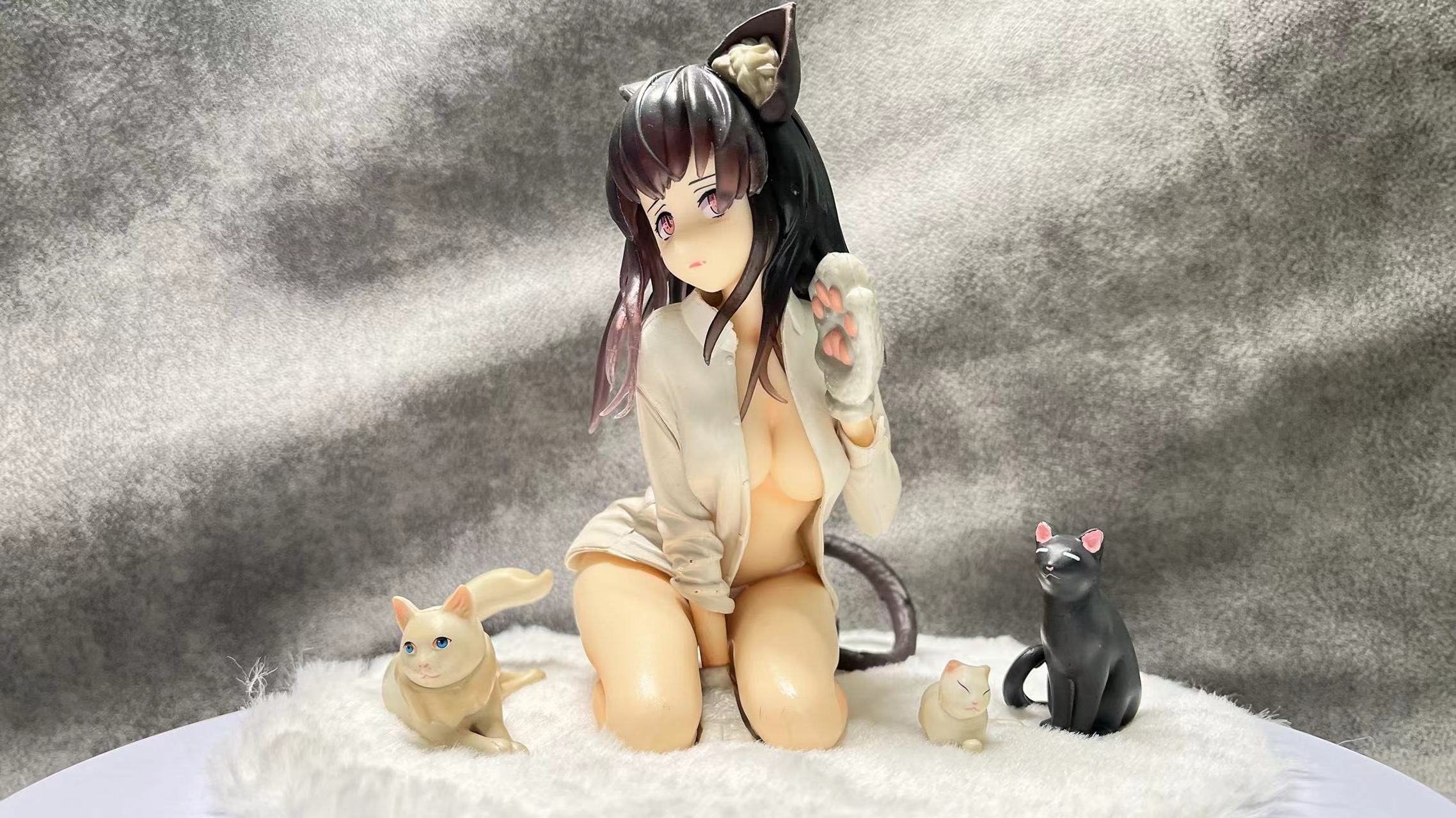 14cm 5.51inches Koyafu Cat girl Sexy Girl Nude Hentai Skytube Character PVC Model Toy Hentai Manga Nude Sexy Cat Girl Figure