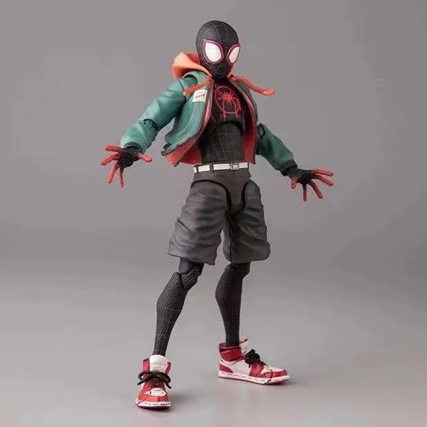 2023 New 3 Styles Spider Figure Movie Super Hero Spider Boys PVC Face Changing Action Figure Spider Miles Morales Figure Man