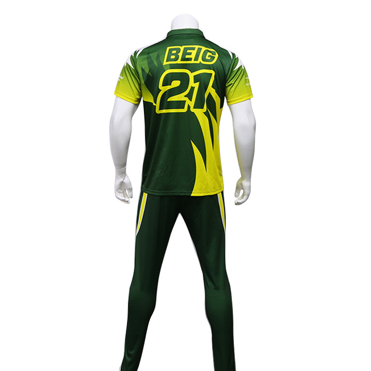 Custom Design pattern Sublimated green Cricket Jersey