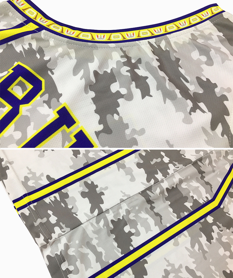 Customize Gray camouflage Basketball Uniform Basketball Jerseys