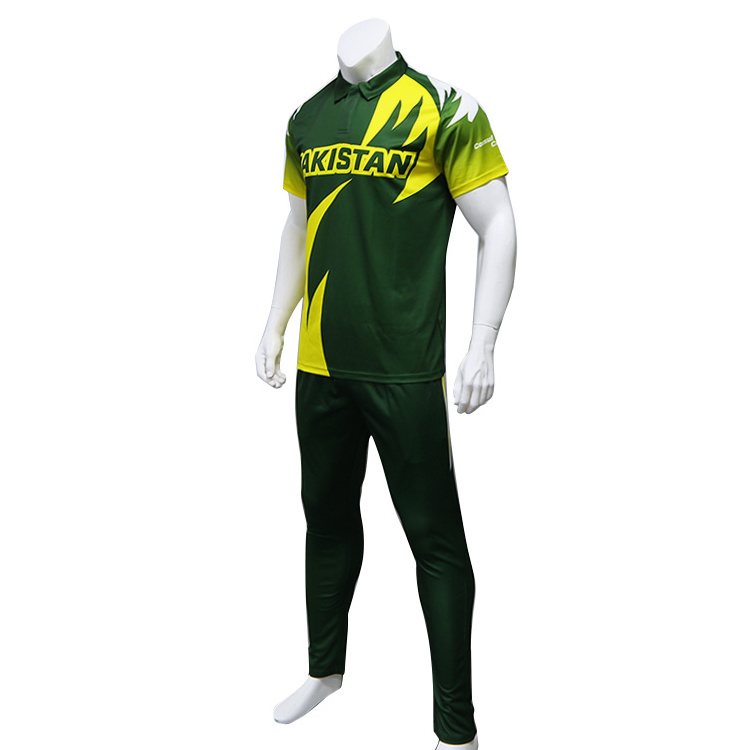 Custom Design pattern Sublimated green Cricket Jersey