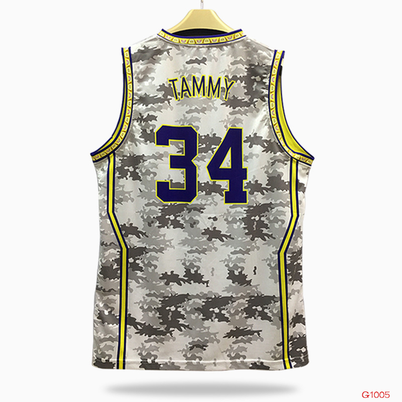 Customize Gray camouflage Basketball Uniform Basketball Jerseys