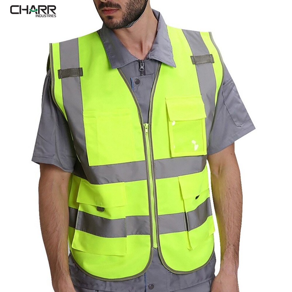 Hot Selling High Quality Customized Logo Printing Polyester Safety Working Men Working Vest