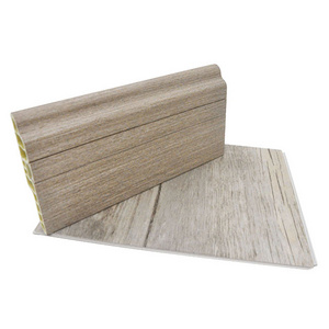 Skirting Board Cover Flooring Accessories Polymer Skirting Wood Board Decoration Plastic PVC Floor Strip Moulding Line Pvc 80mm