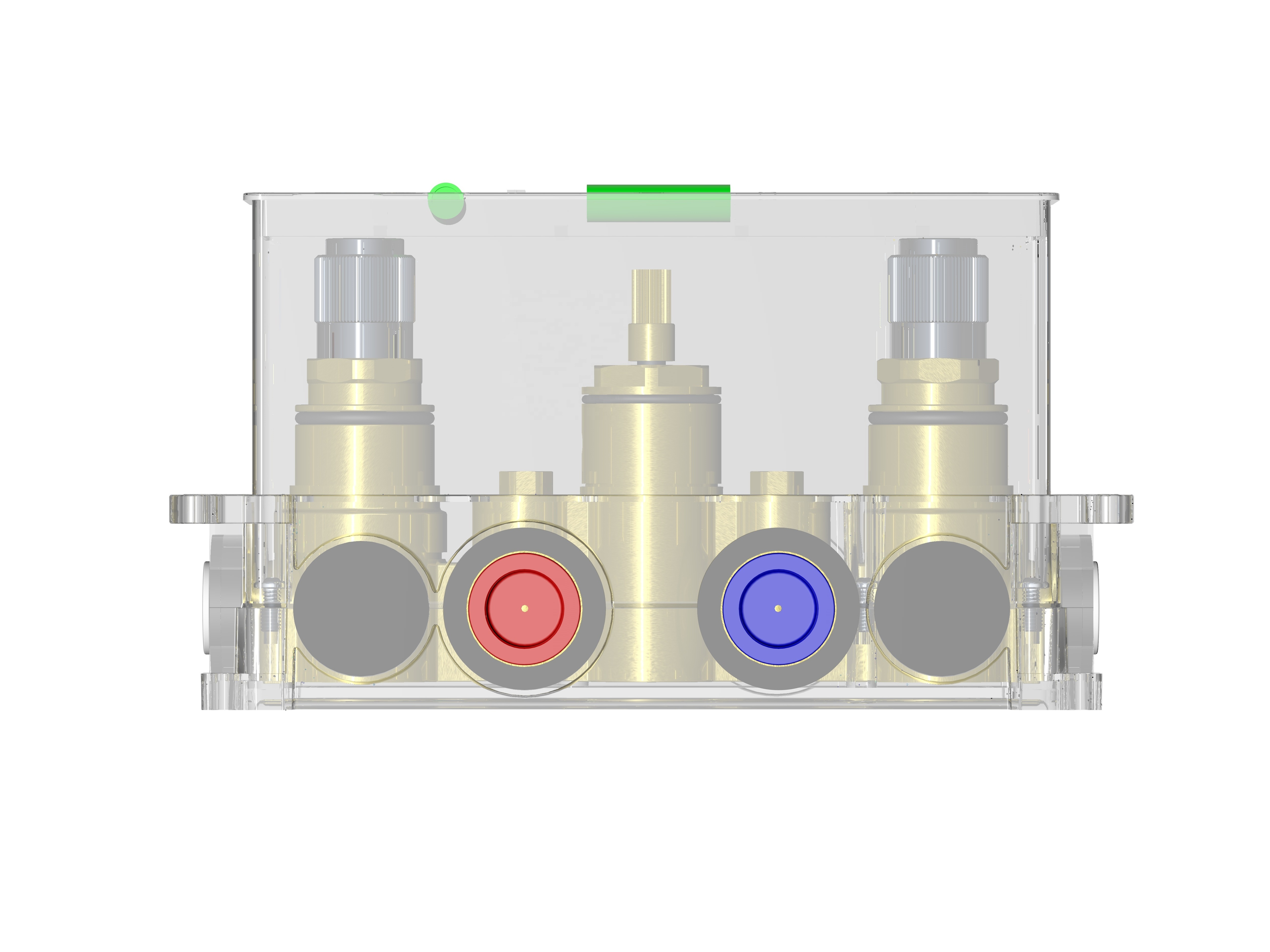 Constant temperature 3 holes embedded mixer bath shower faucet push button system faucet cartridge