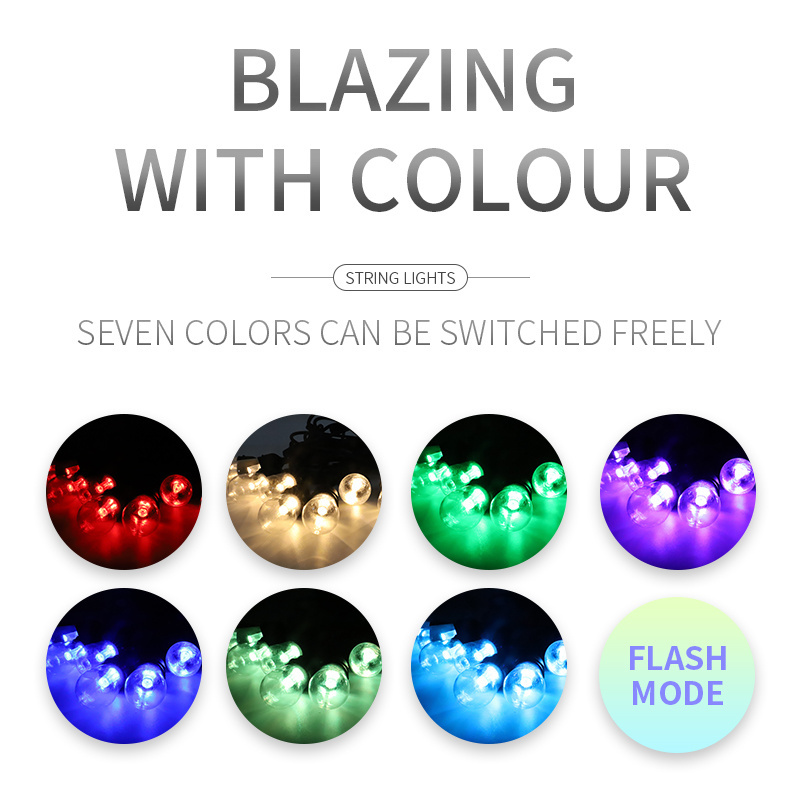 APP Control Color changing led Holiday light outdoor s14 led string lights poles smart strings waterproof patio decor