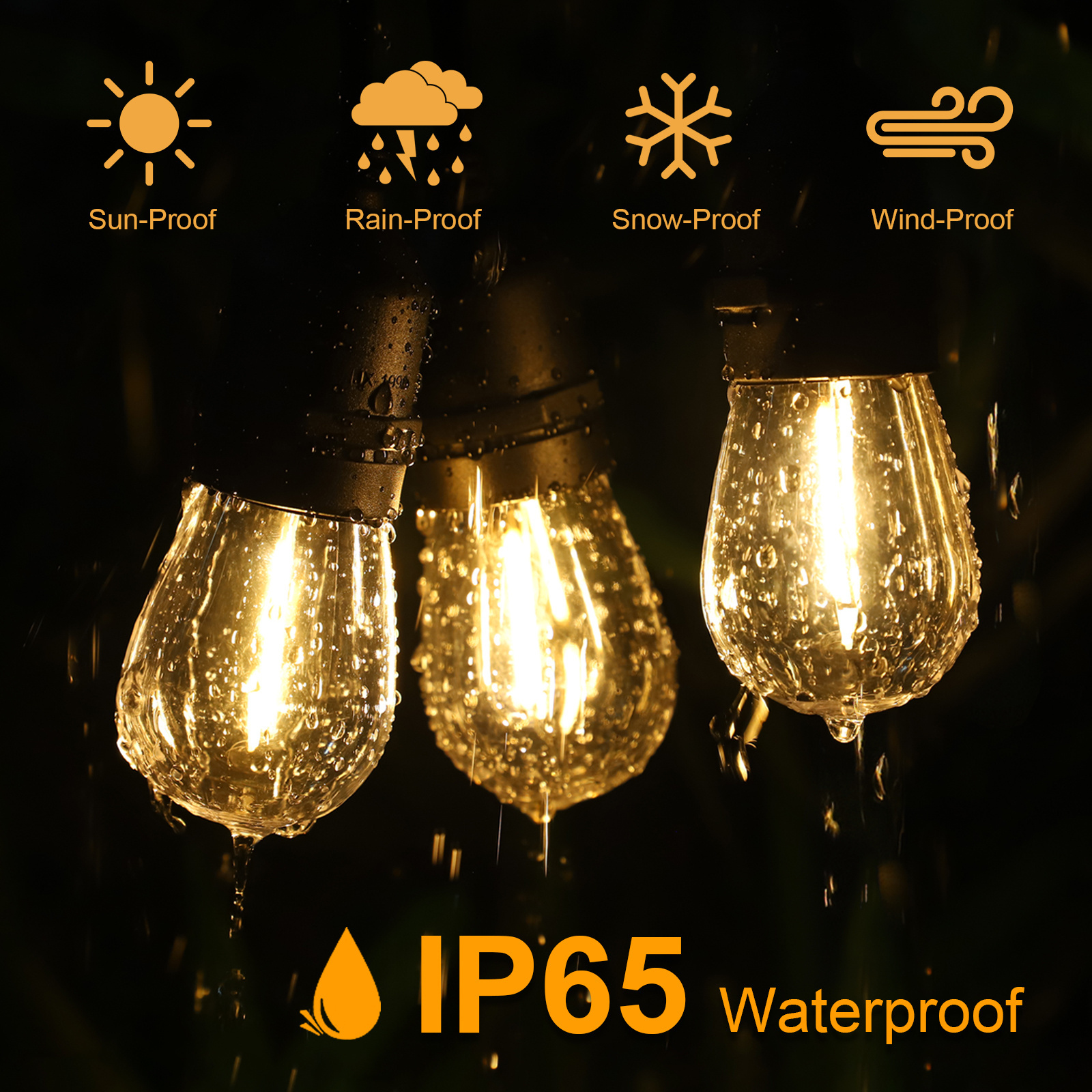 LED String Light with IP65 Rating PVC Body and Edison Design for Garden Camping & Outdoor Lighting