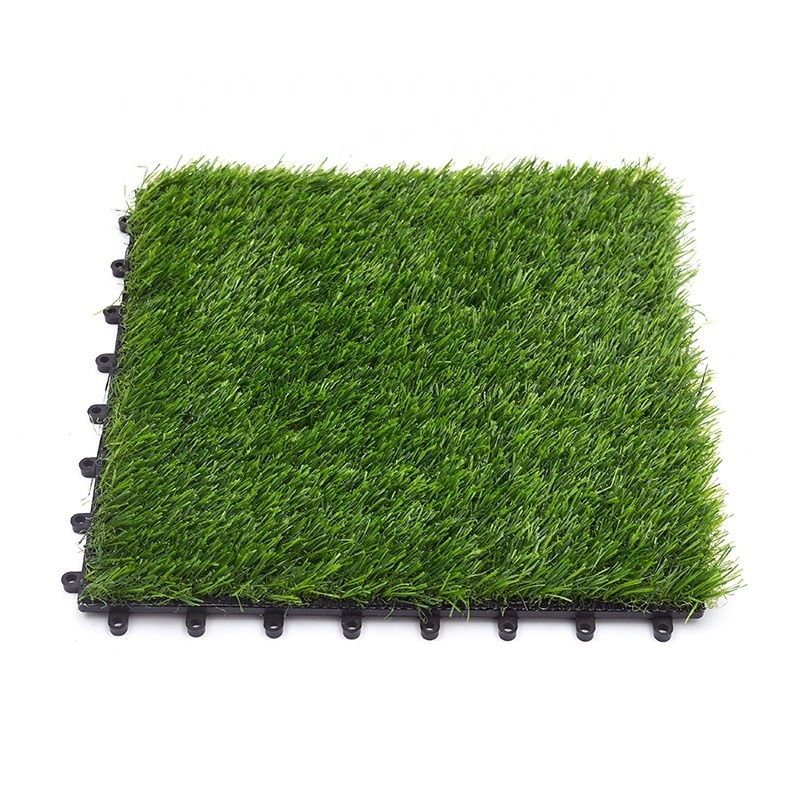 DIY Outdoor Balcony Interlocking Floor Artificial Grass Tiles For Landscaping