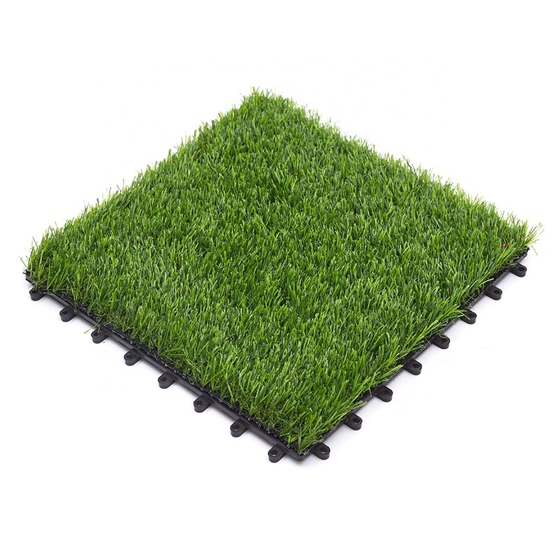 DIY Outdoor Balcony Interlocking Floor Artificial Grass Tiles For Landscaping