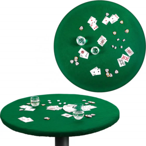 36 to 48 Inch Felt Card Table Game Cover Round Tablecloth Elastic Poker Table Cover Topper Protector Mat for Table