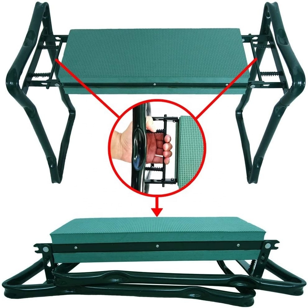 High Quality Outdoor Garden Multifunction Foldable Kneeler and Seat with Tool Bag Pouch Gardening Stool Kneeling Bench