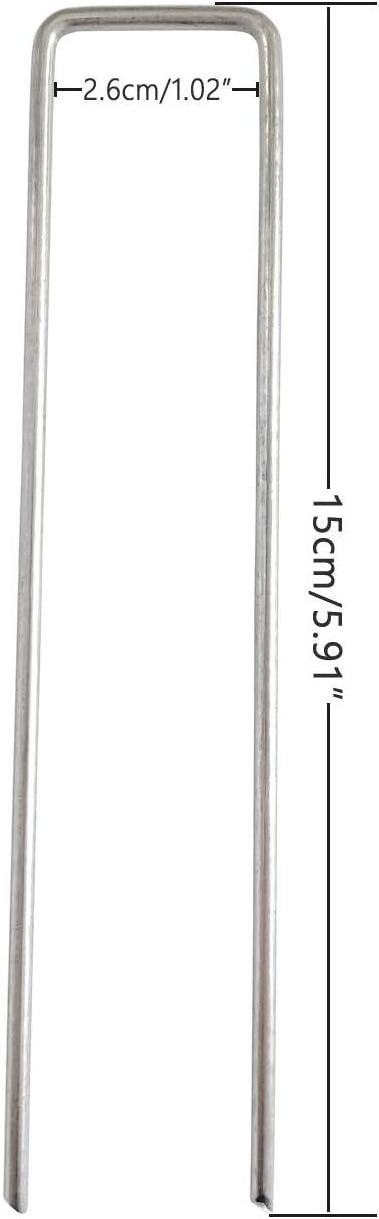 U-Shaped Galvanized Steel Metal Landscape Stakes Pegs Pins Spike for Weed Barrier Fabric Ground Cover & Landscaping & Tent