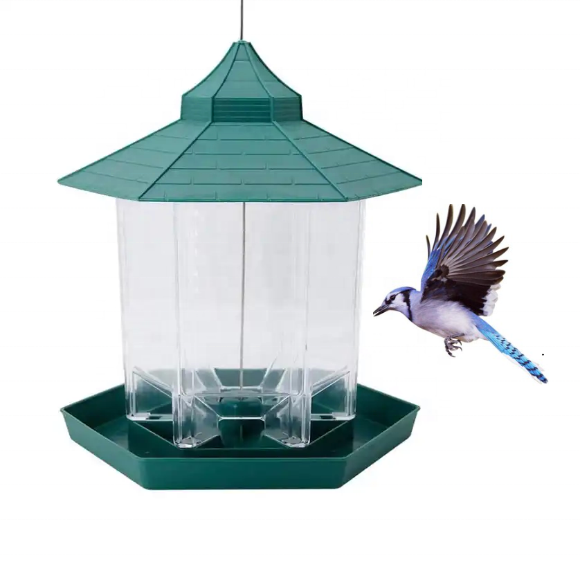 Acrylic Transparent Outdoors Hanging Gazebo Wild Bird Feeder for Garden Decoration