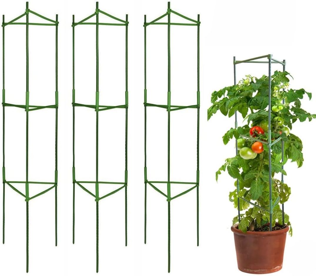 3 Pack Outdoor Garden Tomato Plant Cage Deformable Plant Support Stakes Trellis Cages for Climbing Vegetable