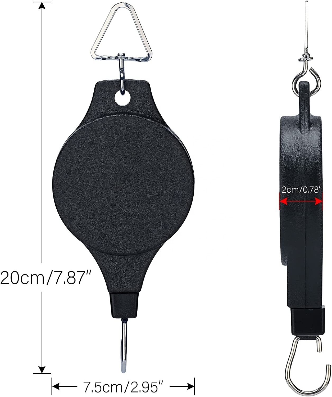 Retractable Hanging Basket Pulley Pull Down Hanger Adjustable Telescopic Hook for Hanging Basket Pots and Birds Feeder