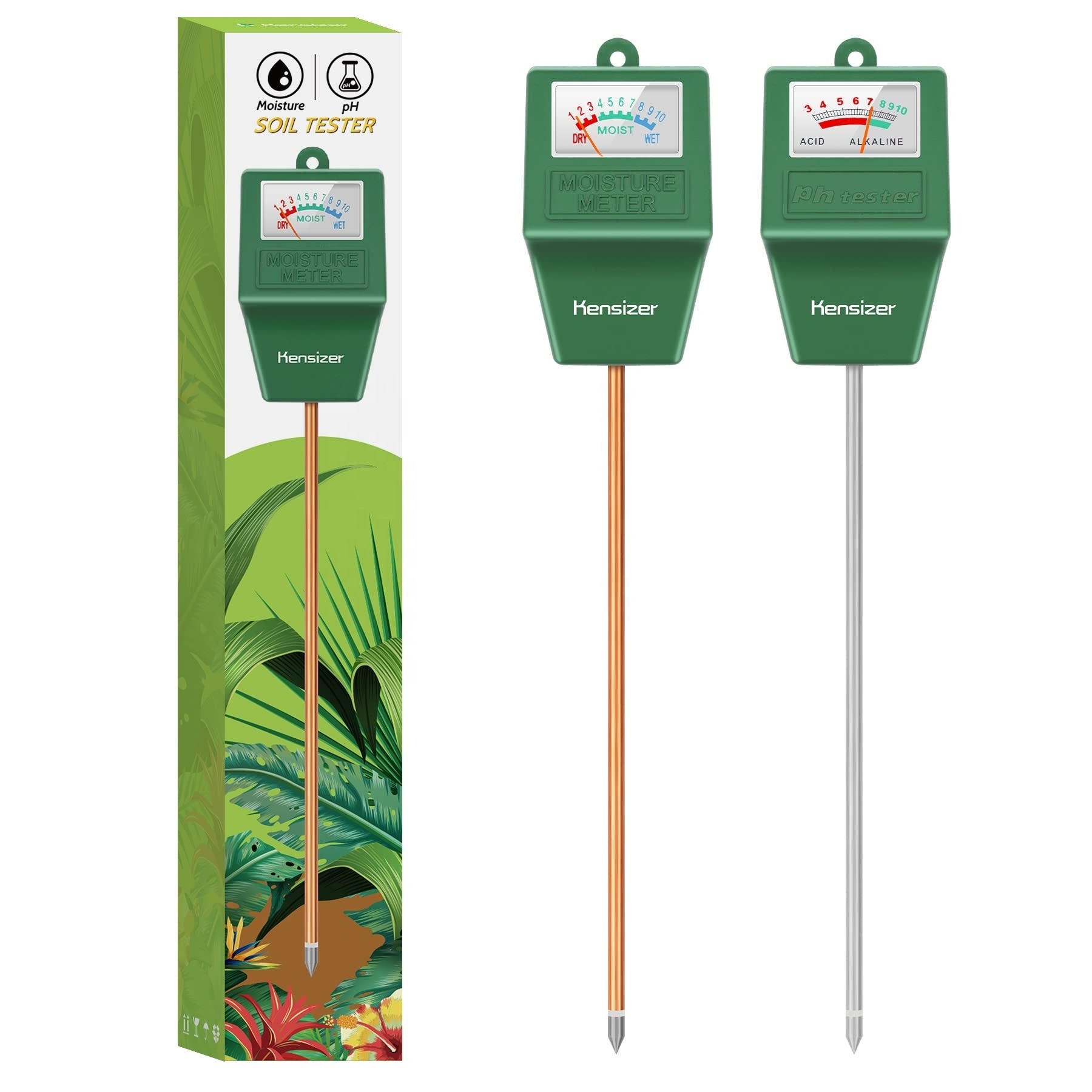 Soil Moisture/PH Meter Gardening Farm Lawn Test Kit Tool Digital Plant Probe Water Hydrometer for Indoor Outdoor No Battery