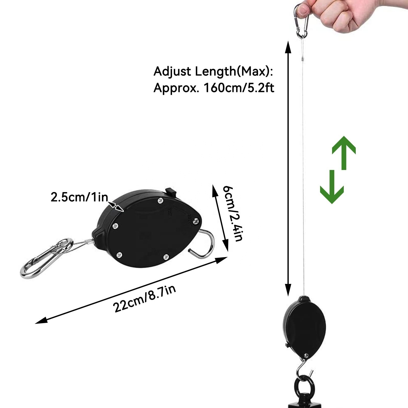 Adjustable Heavy Duty Retractable Plant Hanging Basket Pulley Pull Down Hanger for Garden Hanging Baskets Pots Birds Feeder