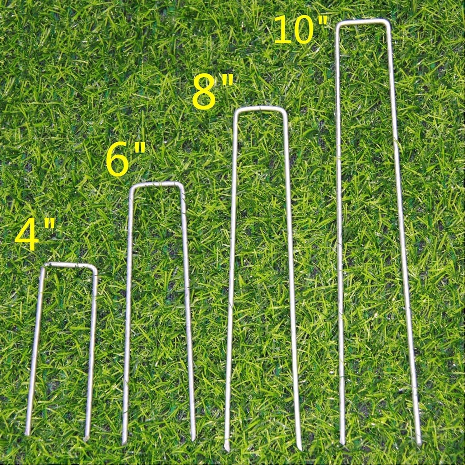 U-Shaped Galvanized Steel Metal Landscape Stakes Pegs Pins Spike for Weed Barrier Fabric Ground Cover & Landscaping & Tent