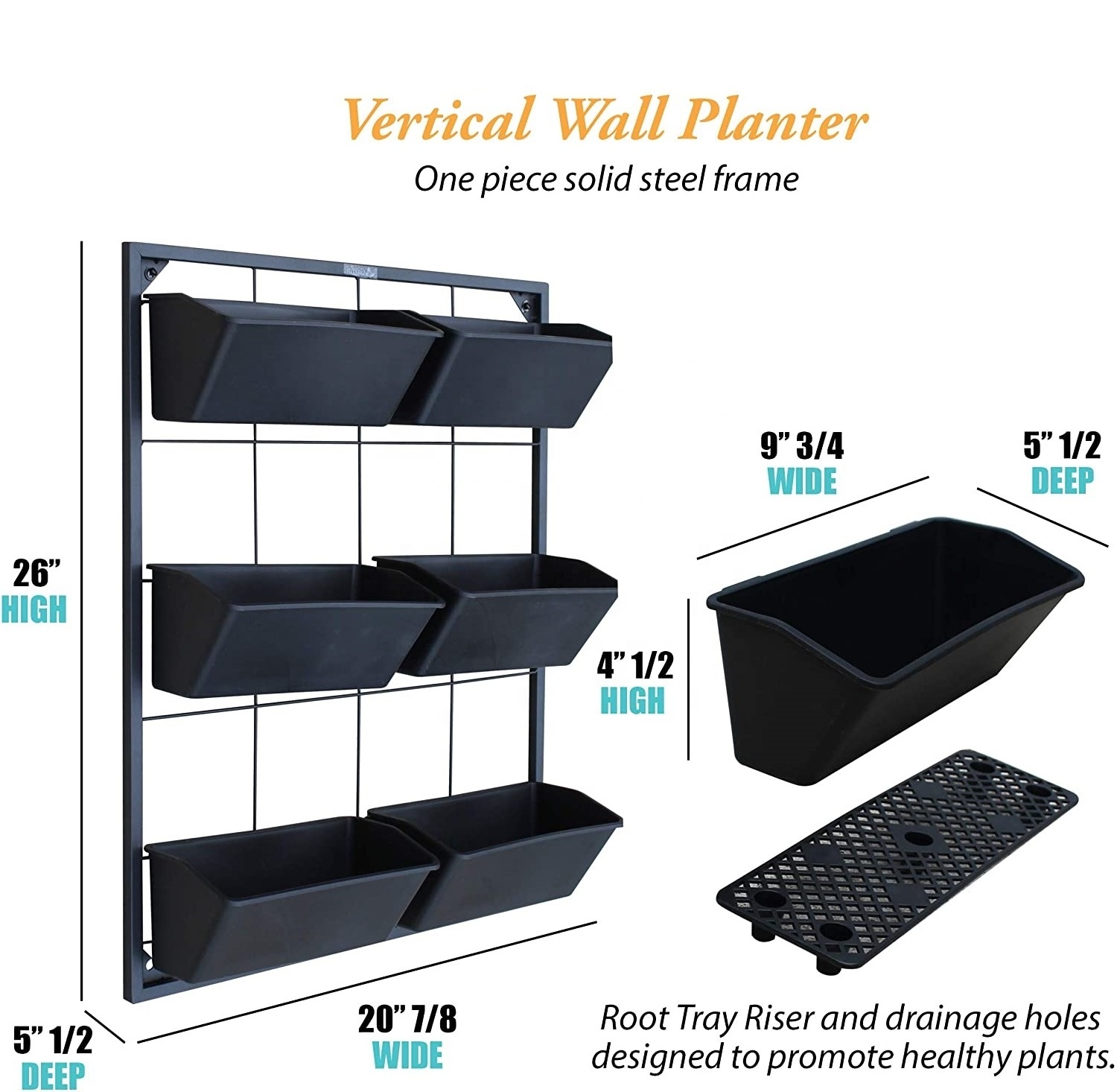 Gamry Vertical Garden Wall Raised Bed Planter Box Wall Mounted Hanging Planter for Flowers Vegetables or Herb Garden