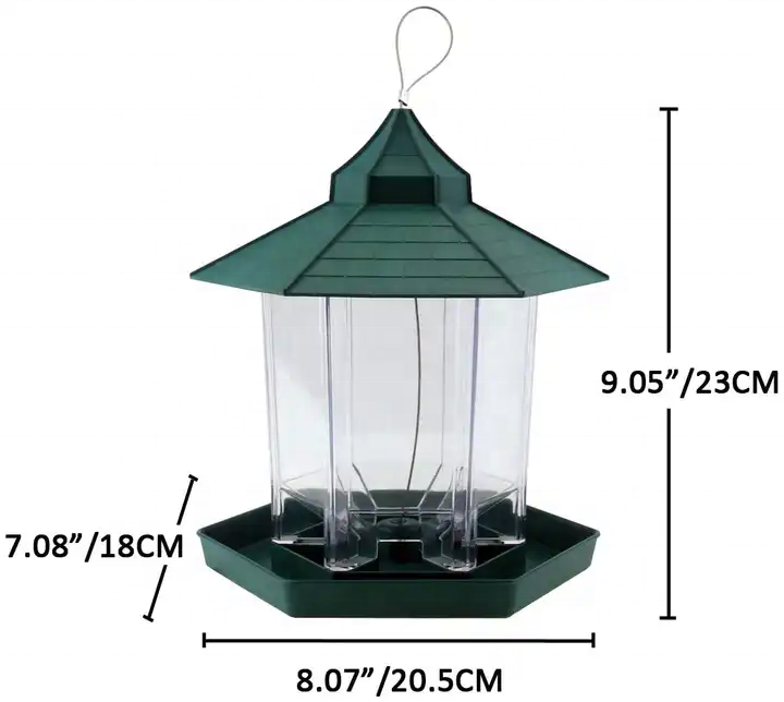 Acrylic Transparent Outdoors Hanging Gazebo Wild Bird Feeder for Garden Decoration