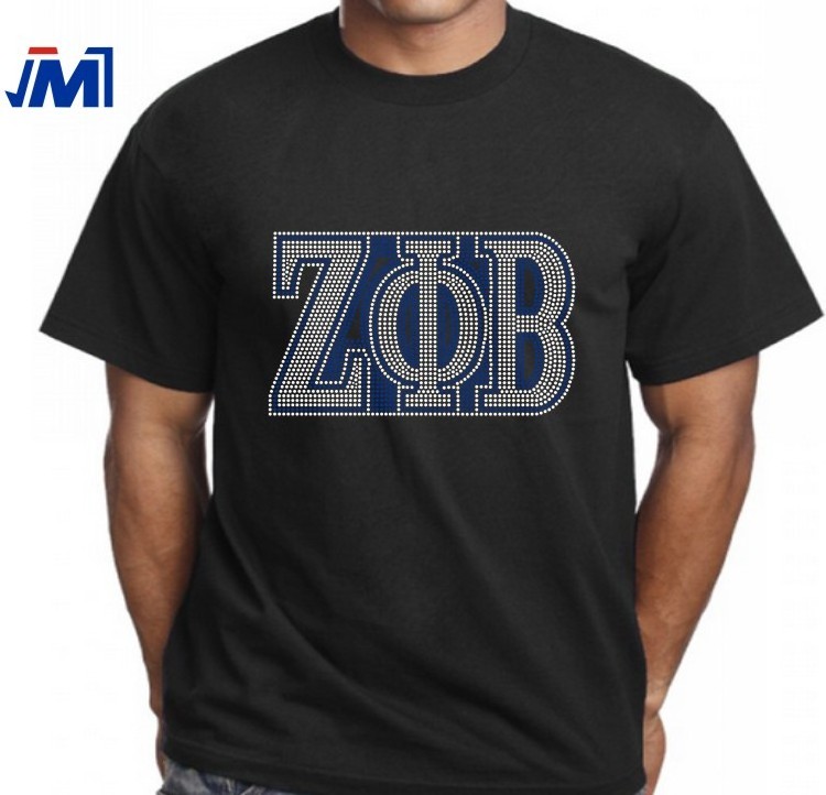 Customized sorority motif zeta phi beta hotfix rhinestone transfer