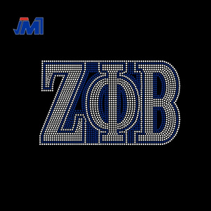 Customized sorority motif zeta phi beta hotfix rhinestone transfer