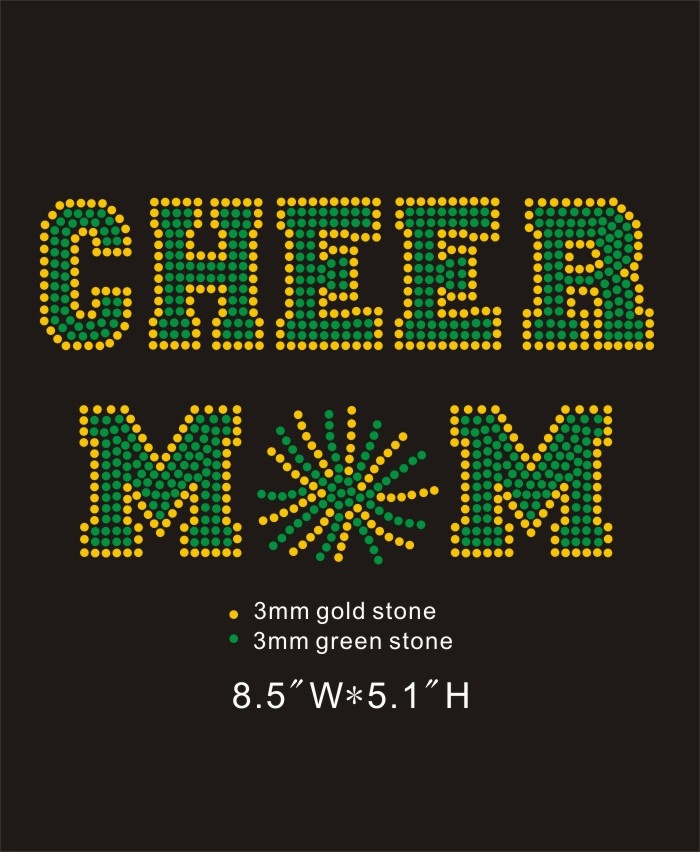 Hotfix Rhinestones Cheer Scattered Pattern Colourful Glitter Cheer Transfer Rhinestone Template