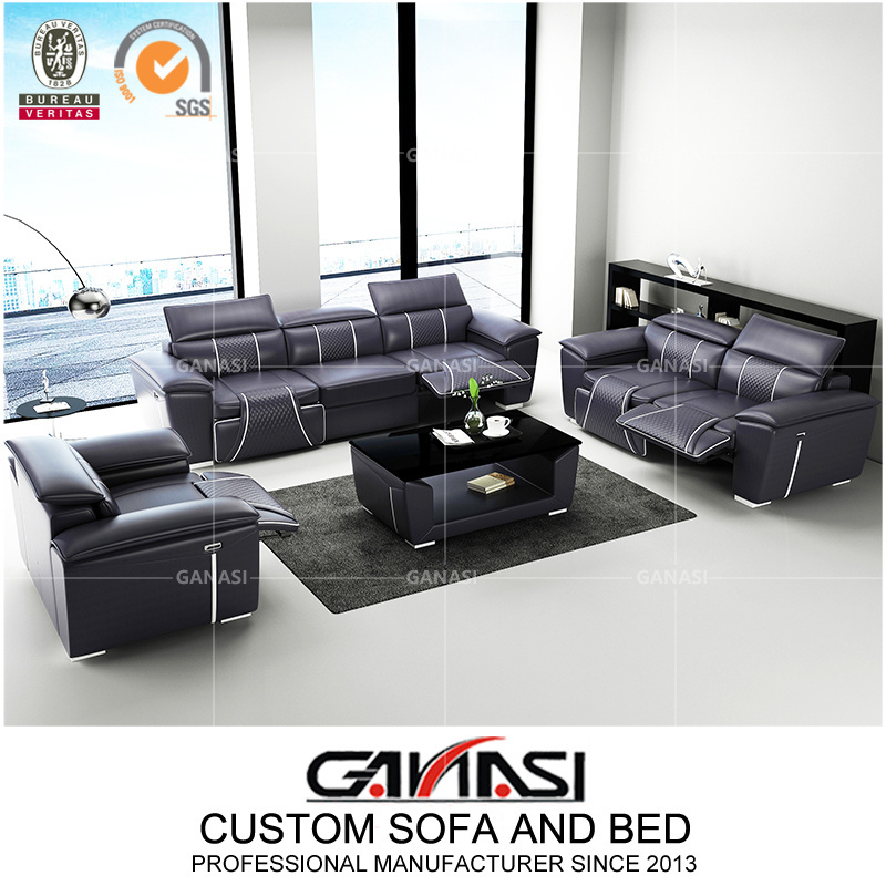 Modern Grey leather sofa funiture recliner, leather sofa designs