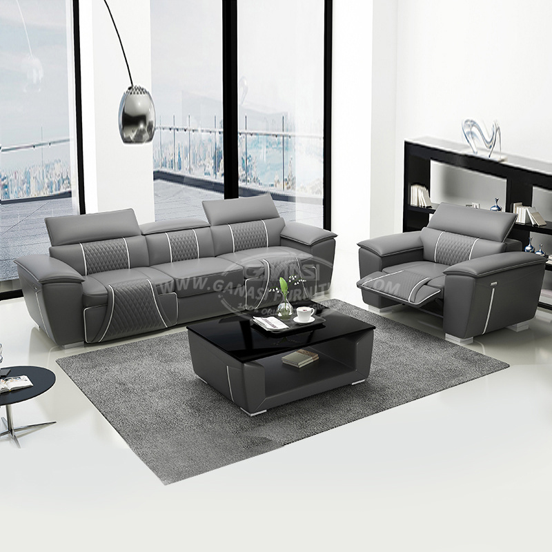 Modern Grey leather sofa funiture recliner, leather sofa designs