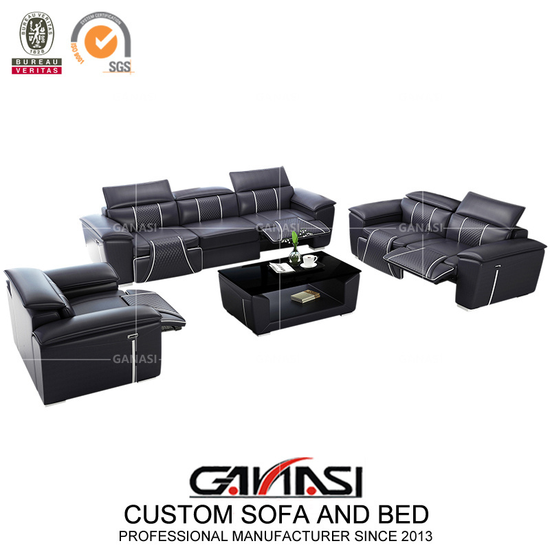 Modern Grey leather sofa funiture recliner, leather sofa designs