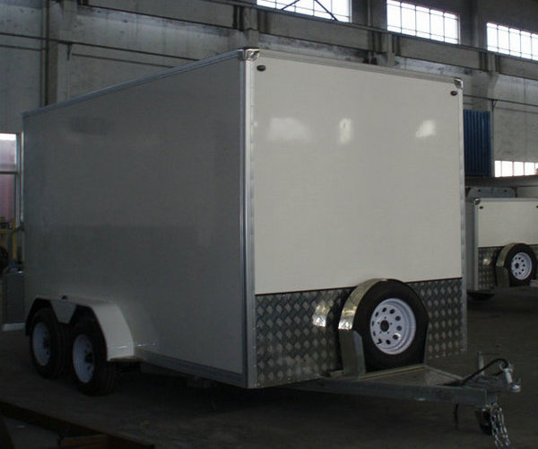 Enclosed Cargo Trailer With Rear Ramp Door