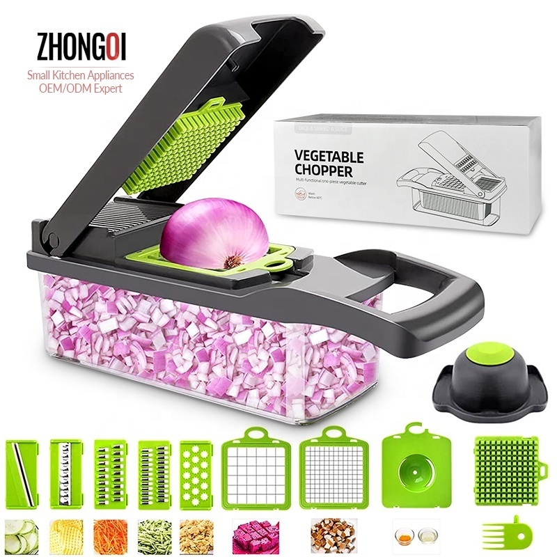 22 In 1 Processor Manual Hand Kitchen Dicer Cutter Machine Salad Potato Carrot Garlic Fruits Vegetable Chopper Mandolin Slicer/