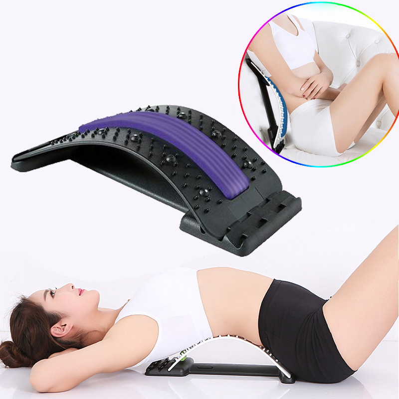 Multi-level Adjustable Back Massager Stretcher Waist Neck Stretch Fitness Lumbar Cervical Spine Support Pain Relief Relaxation