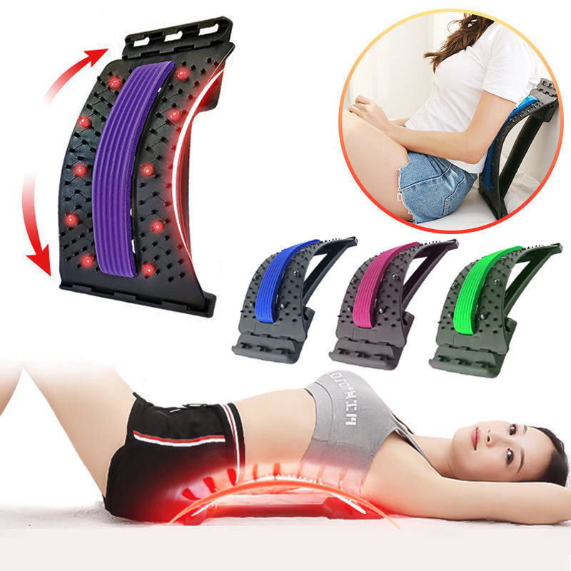 Multi-level Adjustable Back Massager Stretcher Waist Neck Stretch Fitness Lumbar Cervical Spine Support Pain Relief Relaxation