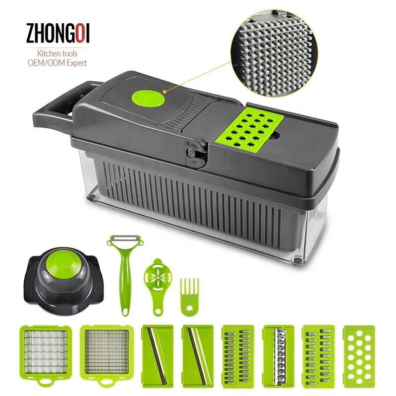 22 In 1 Processor Manual Hand Kitchen Dicer Cutter Machine Salad Potato Carrot Garlic Fruits Vegetable Chopper Mandolin Slicer/