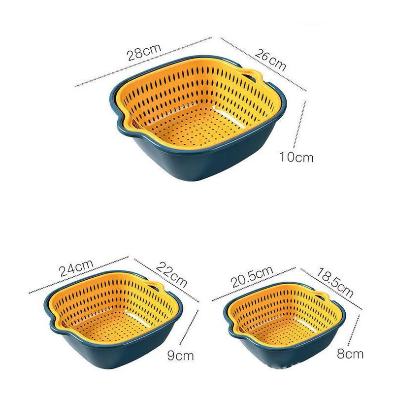 Hot Sale 6-Piece Kitchen Multifunctional Fruits and Vegetable Drain Basket For Cleaning Draining and Storing