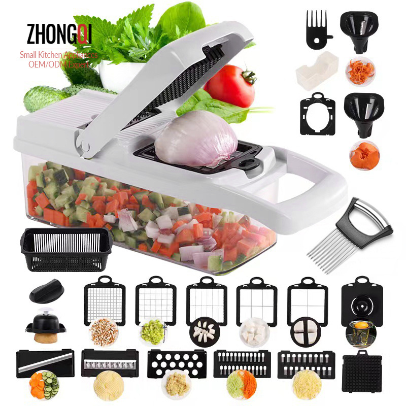 22 In 1 Processor Manual Hand Kitchen Dicer Cutter Machine Salad Potato Carrot Garlic Fruits Vegetable Chopper Mandolin Slicer/