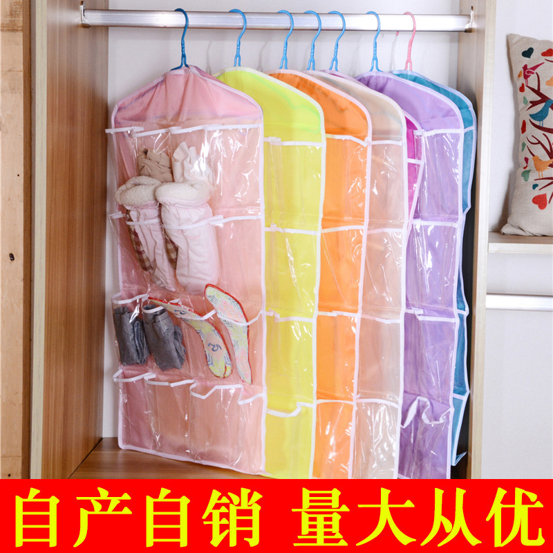 Best selling fashionable  16 grid multi grid wardrobe panties socks assorted storage bags hanging bag hanging storage