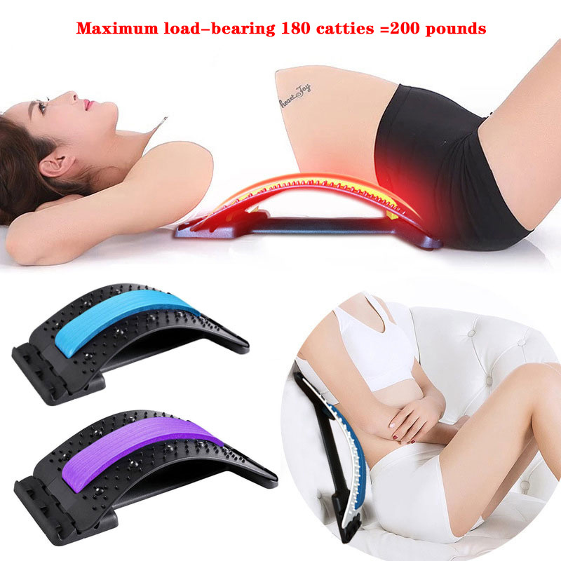 Multi-level Adjustable Back Massager Stretcher Waist Neck Stretch Fitness Lumbar Cervical Spine Support Pain Relief Relaxation