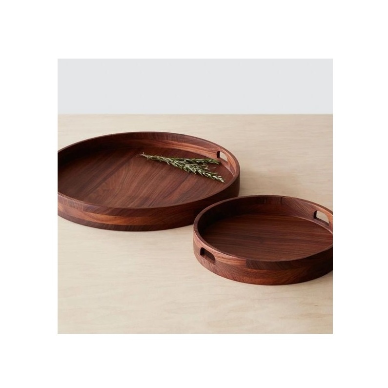 Wholesale Wooden Serving Tray Rectangle Decorative With Handle Unique Wood Tray For Food Serving Tray Kitchenware Bar Standard