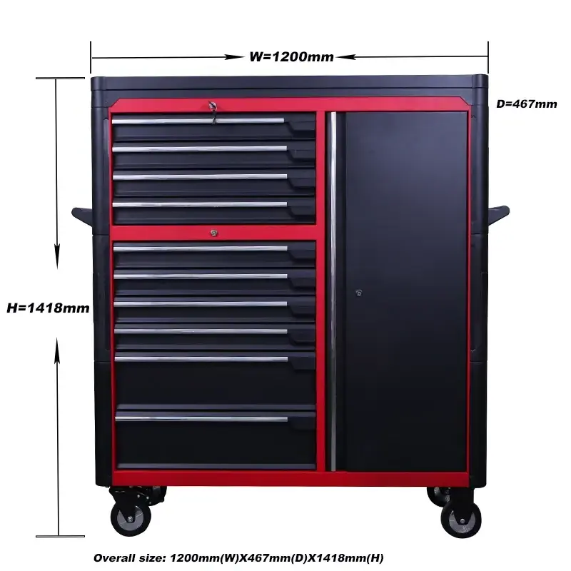 GANGDAO red and black mental steel tool cabinet workshop tool chest for storage efficiency workbench office