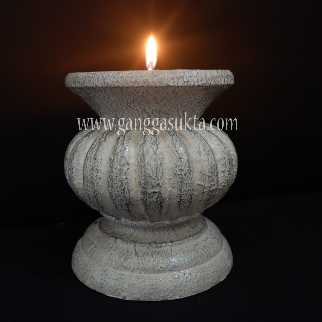 Candle Holder White Stand Decorative Wooden Pillar Painted for Tabletop Decoration