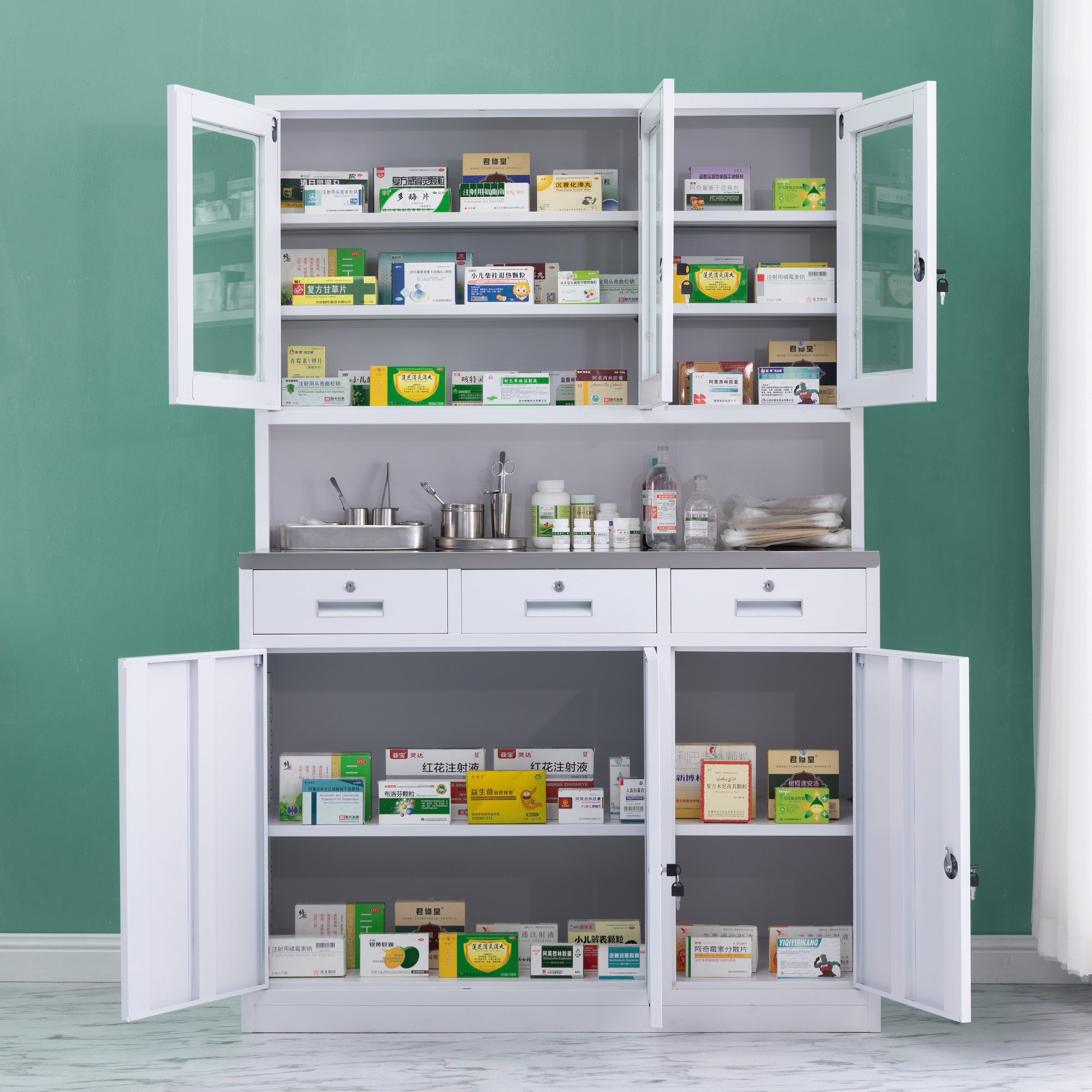 Steel Pantry Storage Cabinet Medical Cupboard room cabinet drug storage Hospital medicine cabinet  Chemical Laboratory Equipment