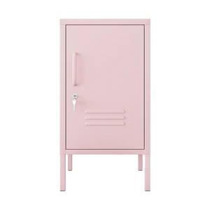 Durable mini pink bedside steel single door student toys storage metal locker cabinet for USA  Living Room Metal Locker Wardrobe