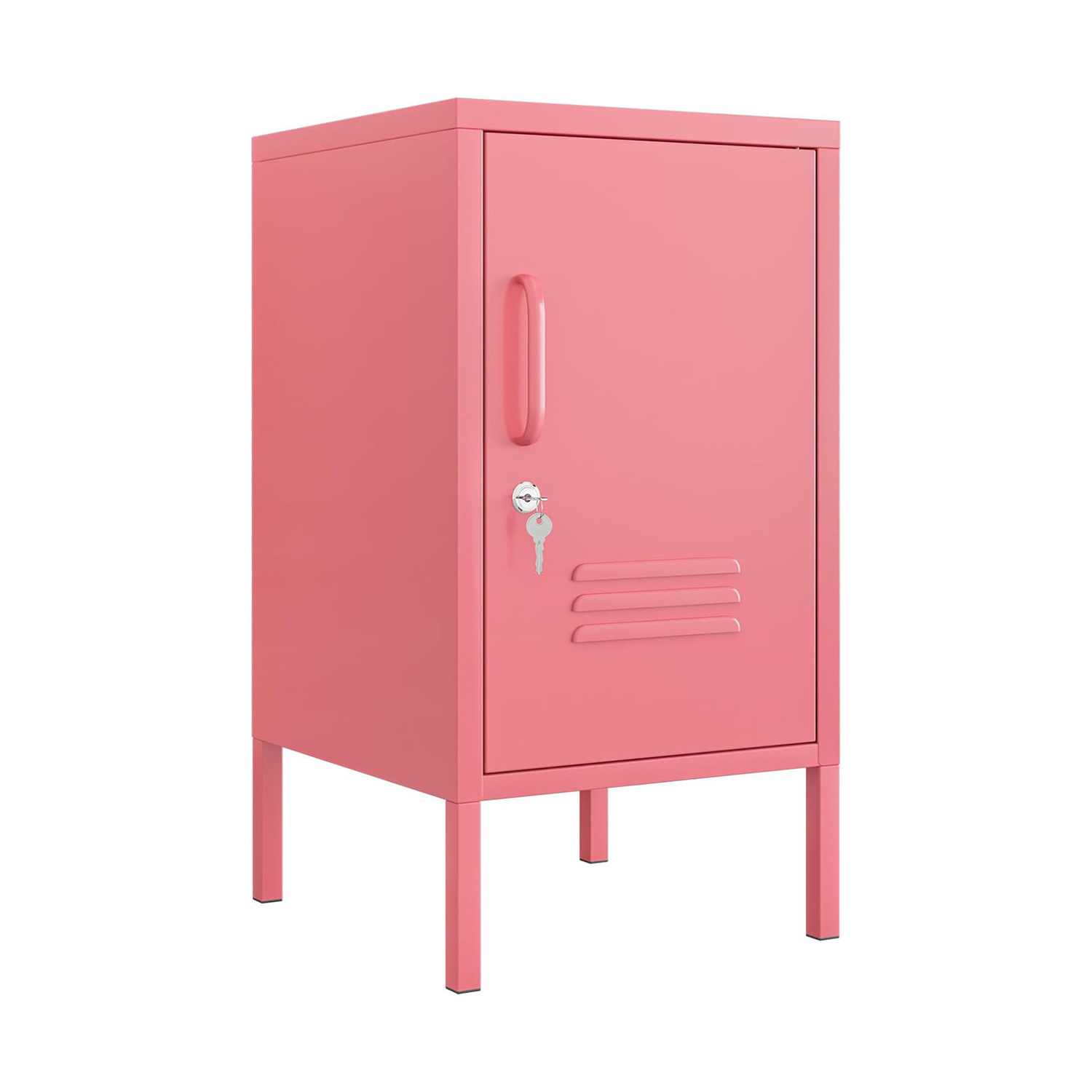 Durable mini pink bedside steel single door student toys storage metal locker cabinet for USA  Living Room Metal Locker Wardrobe